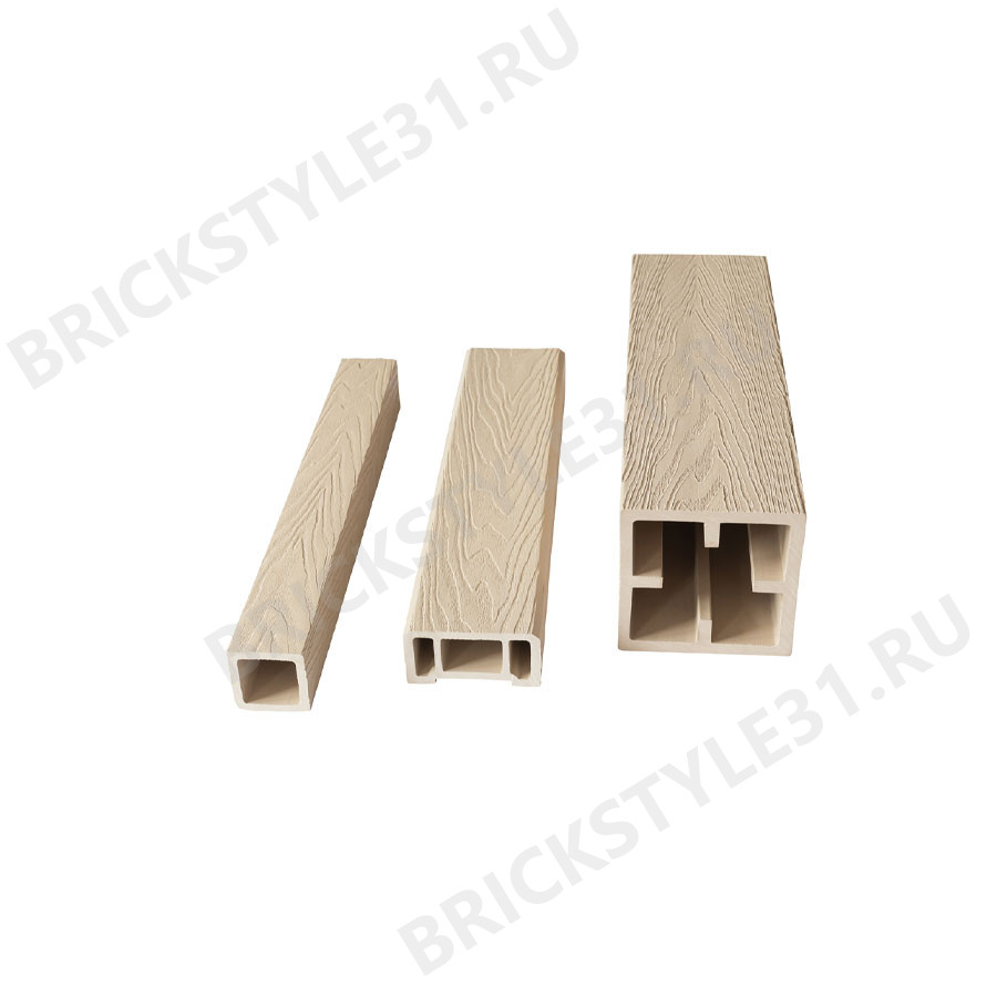 Столб опорный из ДПК, NEXTWOOD, 120х120мм, White, 3D-фактура 