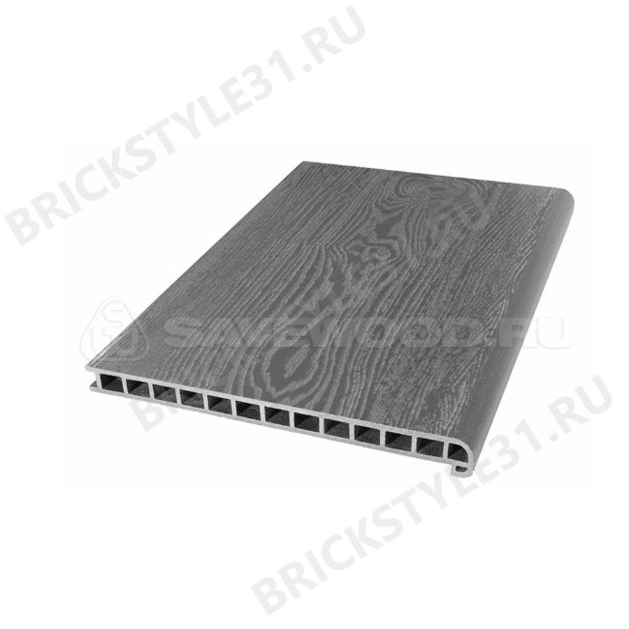 Ступень из ДПК, SW Radix (T), текстура дерева, SAVEWOOD, Графит 