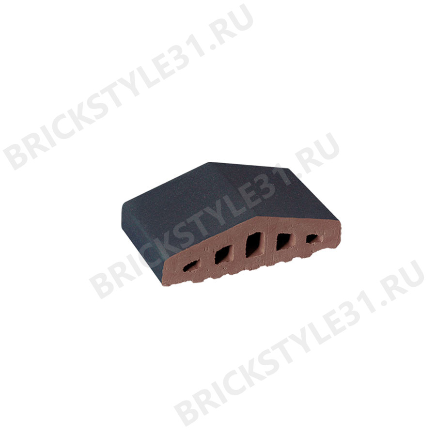 Профильный кирпич для забора, 180/120x100x58мм, Полярная ночь 