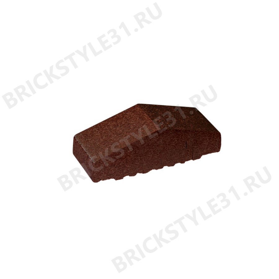 Профильный кирпич для забора, 180/120x65x58мм, Коричневый глазурованный 