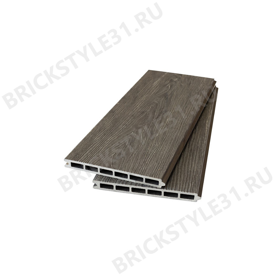 Заборная доска из ДПК, NEXTWOOD, широкая, пустотелая, Серый 3D 