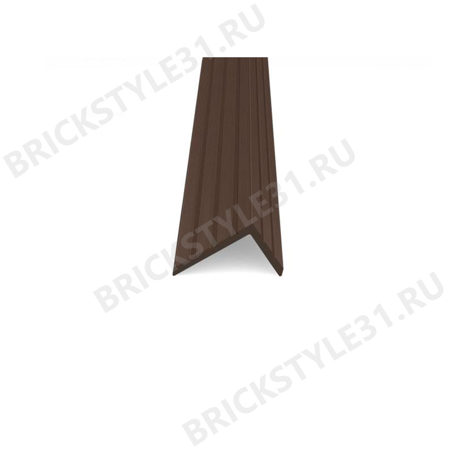 Уголок ДПК Lecole, Сo-Extrusion, 60х40мм, Горький шоколад, крупный вельвет 