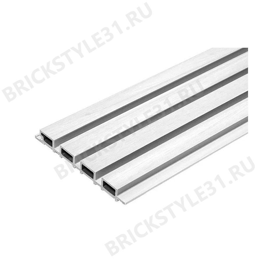 Фасадная доска (вертикальная стеновая панель) ДПК, СМ-WALL, Белый 