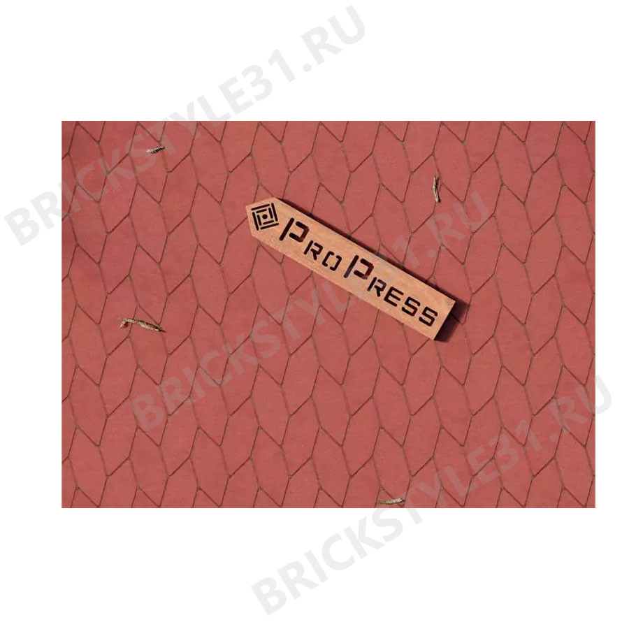 Тротуарная плитка PROPRESS, Шестигранник 40мм, Красный, гладкий 