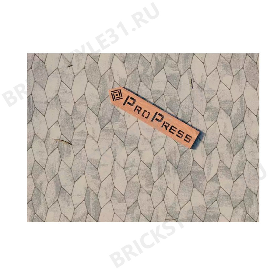 Тротуарная плитка PROPRESS, Шестигранник 40мм, Колормикс №3, Серо-белый, зернистый 
