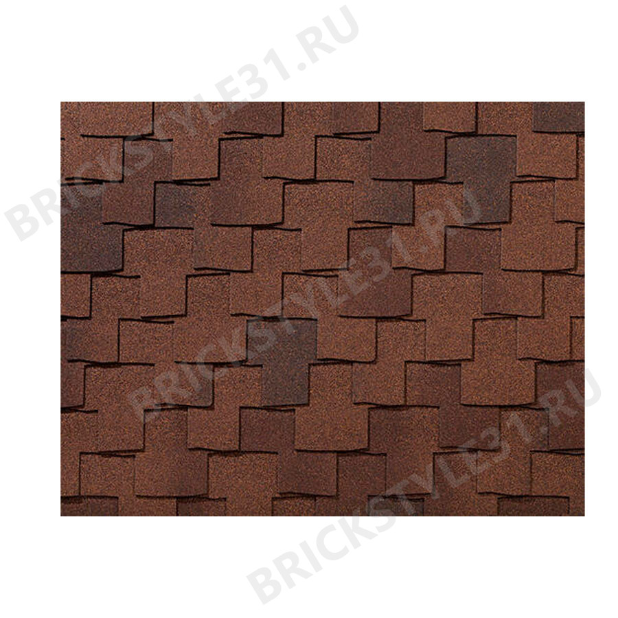 Гибкая черепица RoofShiеld, Премиум, Фьюжн, Мускатный орех 