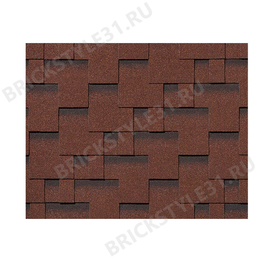 Гибкая черепица RoofShiеld, Премиум, Модерн, Коричневый с оттенением 