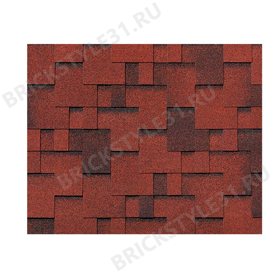 Гибкая черепица RoofShiеld, Фэмили Лайт, Модерн, Красный с оттенением 