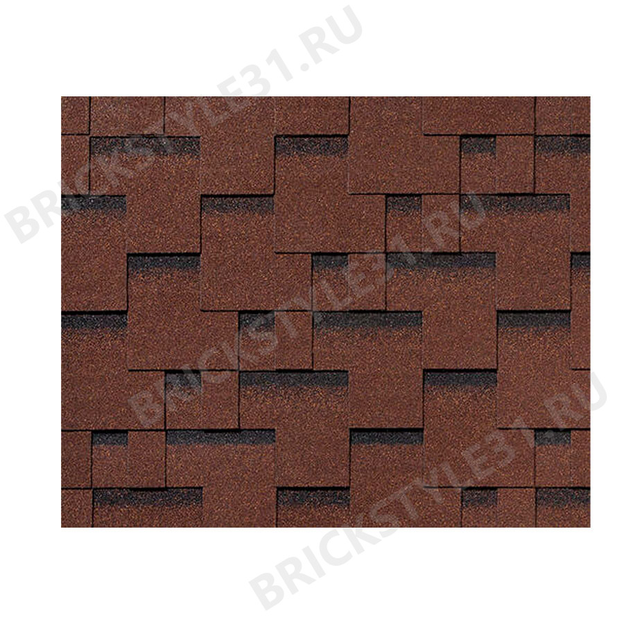 Гибкая черепица RoofShiеld, Фэмили Лайт, Модерн, Коричневый с оттенением 