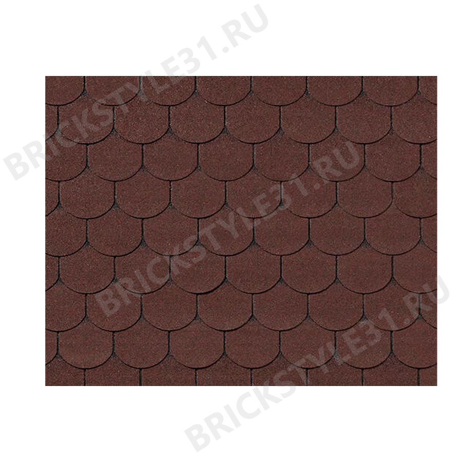 Гибкая черепица RoofShiеld, Фэмили Лайт, Готик, Коричневый с оттенением 