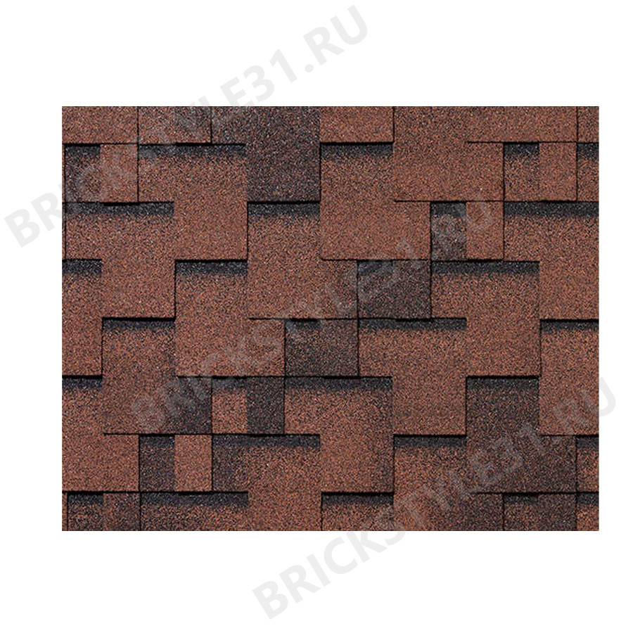Гибкая черепица RoofShiеld, Фэмили Эко Лайт, Модерн, Коричневый с оттенением 
