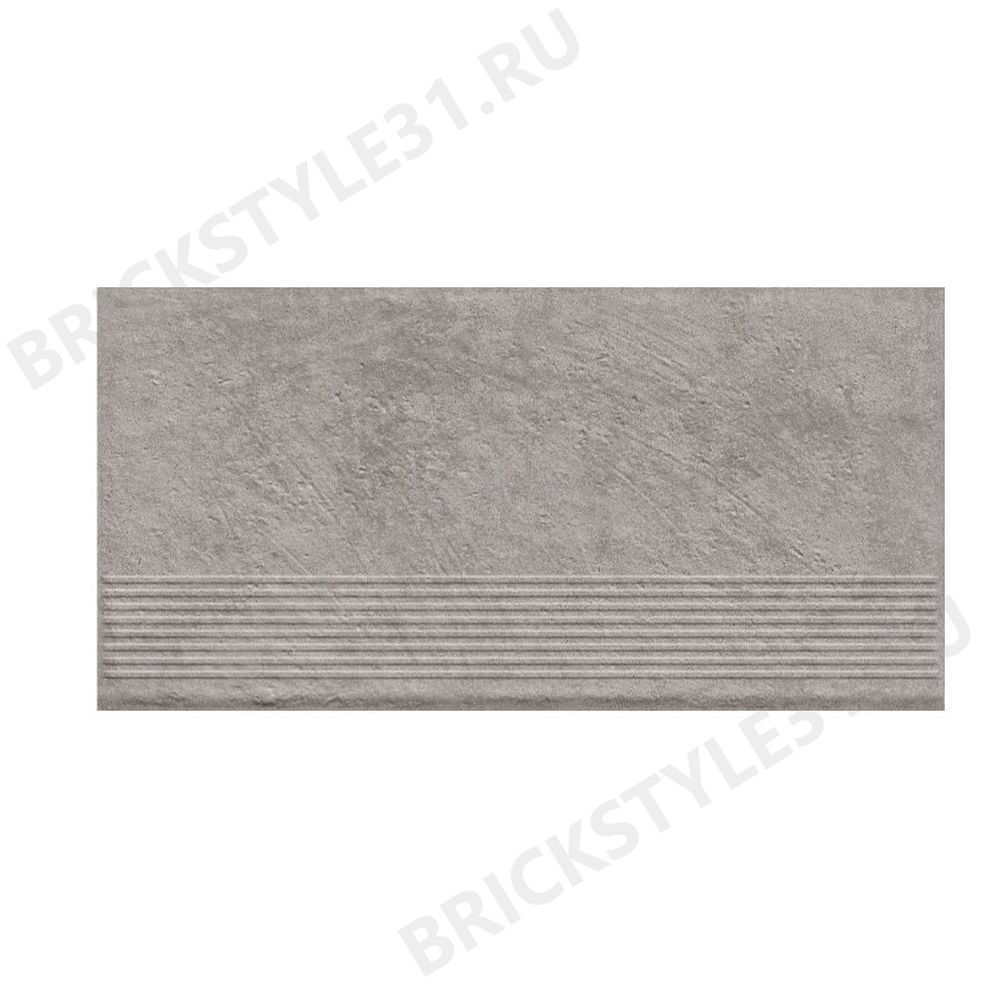 Ступень прямая клинкерная, с насечками, Ceramika Paradyz, CARRIZO GREY 