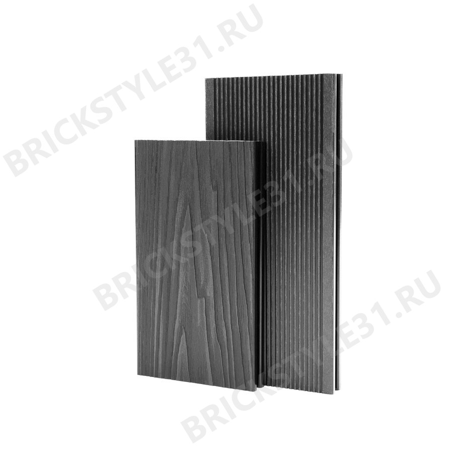 Террасная доска из МПК ГрандАрт, Макс, Графит, 3-Д текстура 