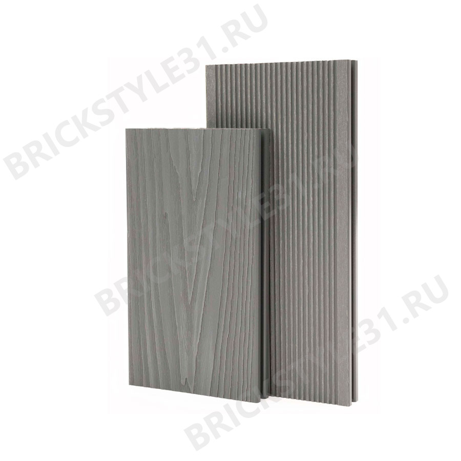 Террасная доска из МПК ГрандАрт, Макс, Серый, 3-Д текстура 