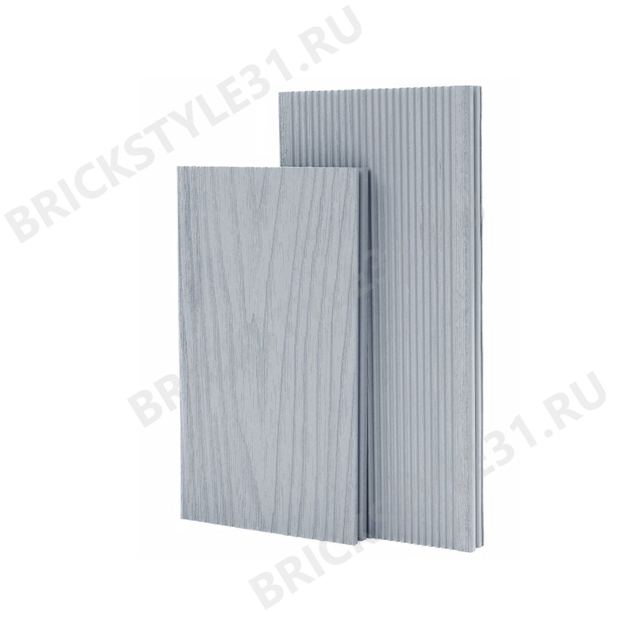 Террасная доска из МПК ГрандАрт, Макс, Светло-серый, 3-Д текстура 