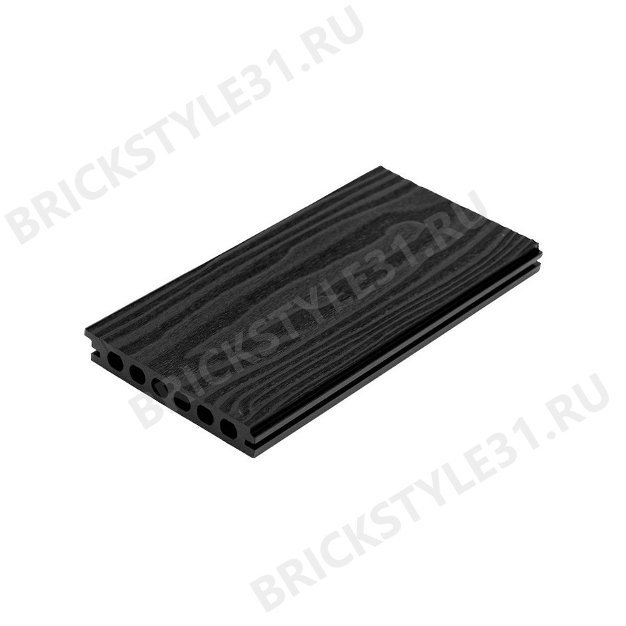 Террасная доска из МПК ГрандАрт, бесшовная, Антрацит, 3-Д текстура 
