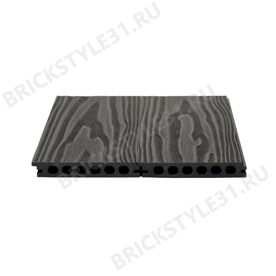 Террасная доска из МПК ГрандАрт, бесшовная, Графит, 3-Д текстура 