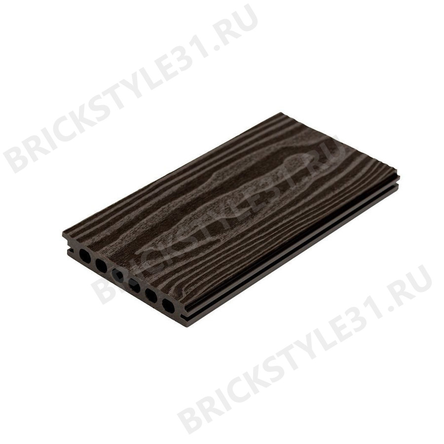 Террасная доска из МПК ГрандАрт, бесшовная, Шоколад, 3-Д текстура 