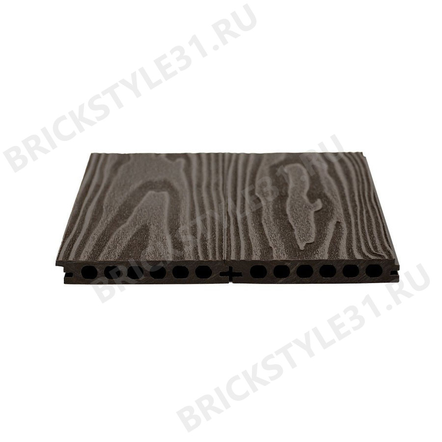 Террасная доска из МПК ГрандАрт, бесшовная, Шоколад, 3-Д текстура 
