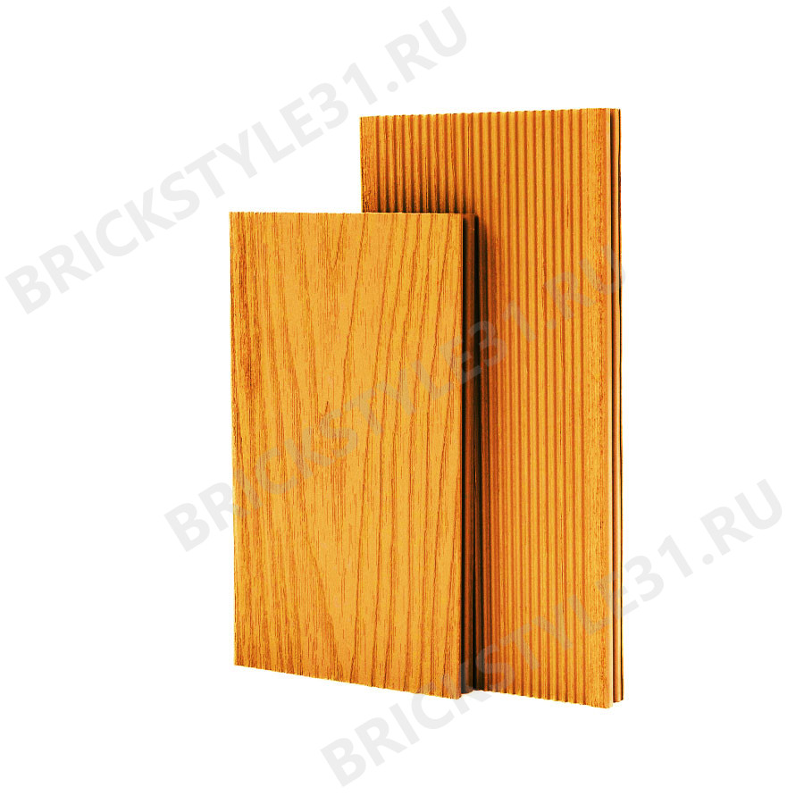 Террасная доска из МПК ГрандАрт, ПОЛНОТЕЛАЯ, Орех, 3-Д текстура 