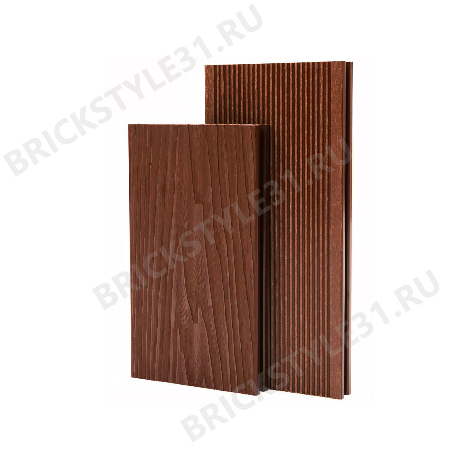 Террасная доска из МПК ГрандАрт, ПОЛНОТЕЛАЯ, Терракот, 3-Д текстура 