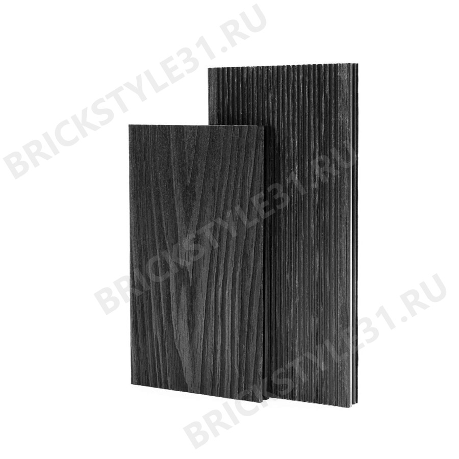 Террасная доска из МПК ГрандАрт, ПОЛНОТЕЛАЯ, Антрацит, 3-Д текстура 