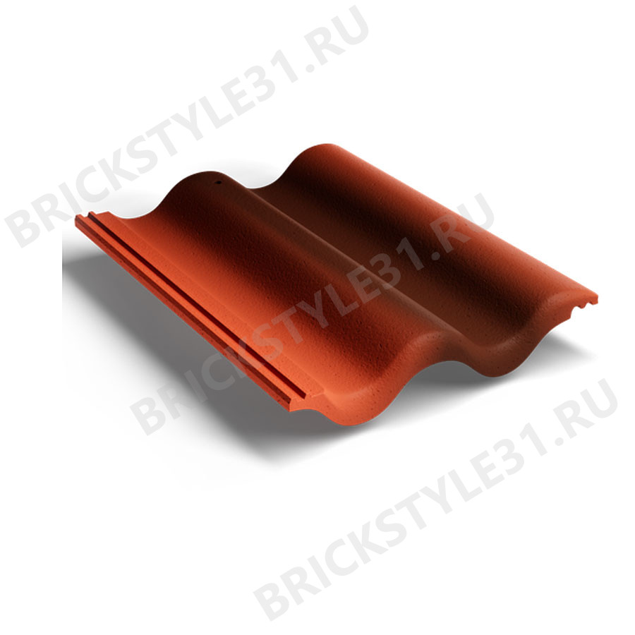 Цементно-песчаная волновая черепица KRIASTAK (КРИАСТАК), Antic, Красный 
