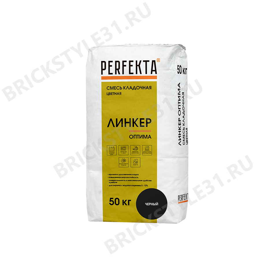 PERFEKTA Смесь кладочная цветная Линкер Оптима черный, 50 кг 