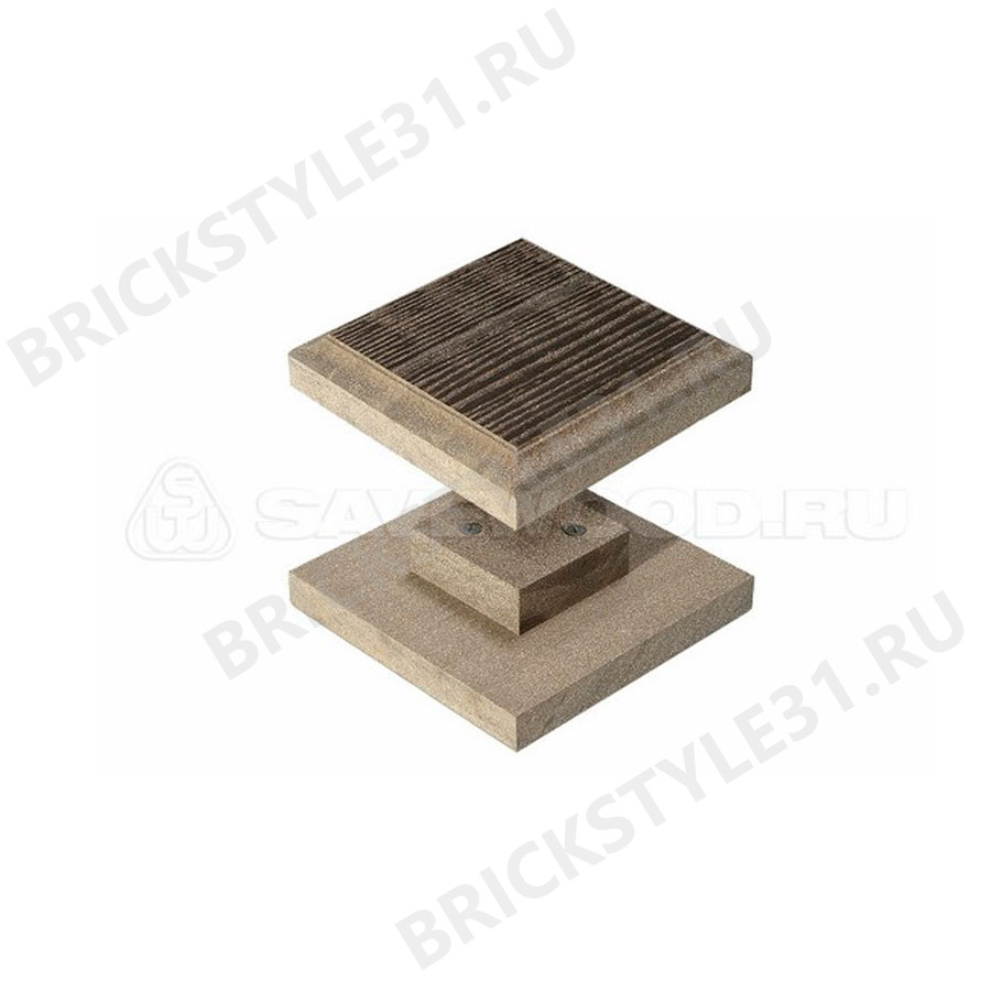 Крышка для столба ДПК, SAVEWOOD, Темно-коричневый, 130х130мм 