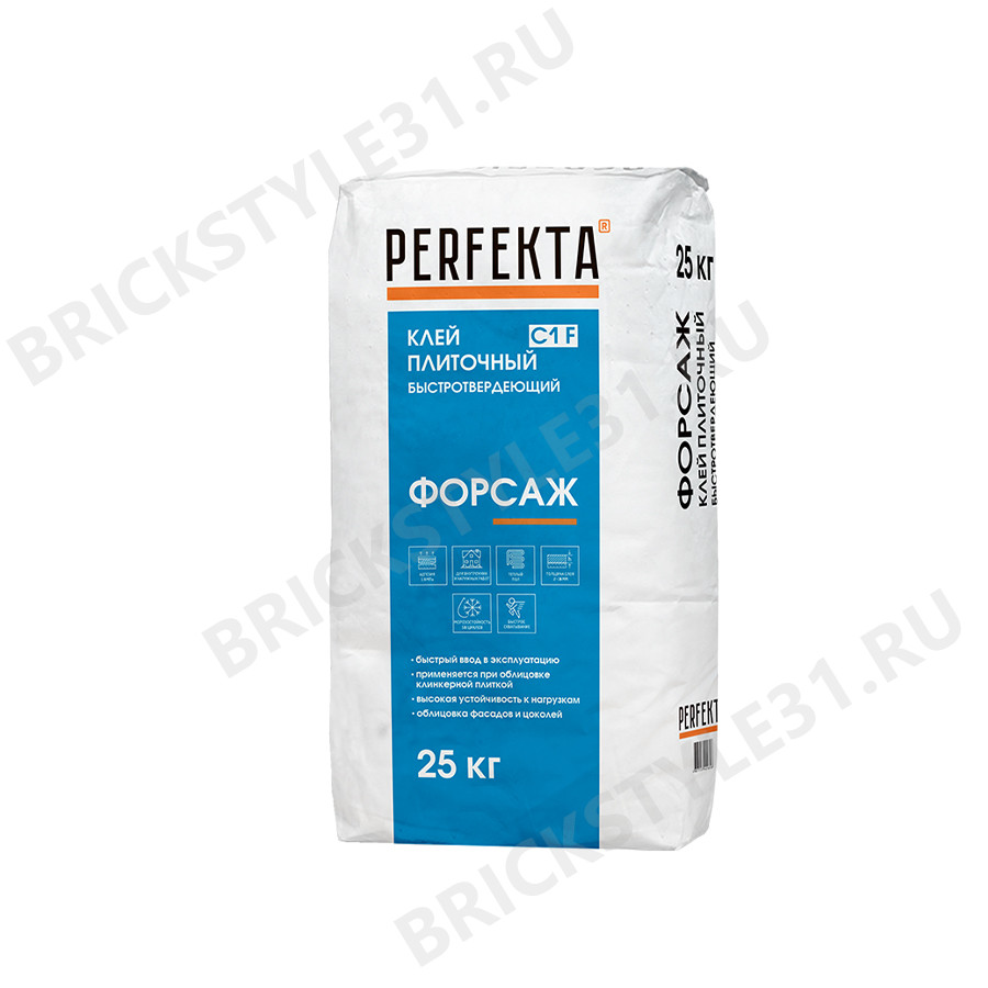 PERFEKTA Клей плиточный быстротвердеющий Форсаж C1 F, 25 кг 
