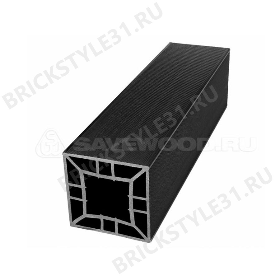 Столб большой ДПК (брашинг), SAVEWOOD, 120х120мм, Черный 