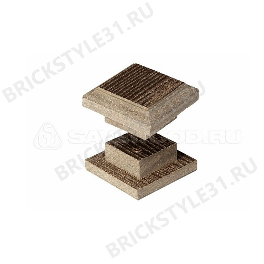 Крышка для промежуточного столба ДПК, SAVEWOOD, Темно-коричневый, 80х80мм 