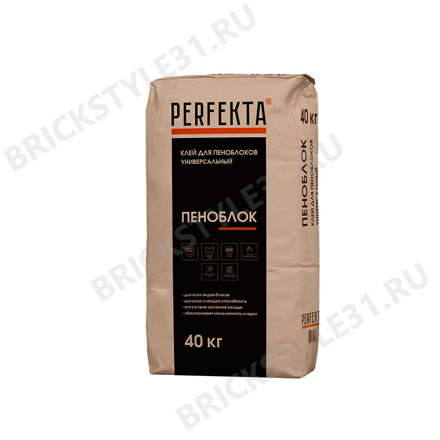 PERFEKTA Клей для пеноблоков из ячеистого бетона, Пеноблок, 40 кг 