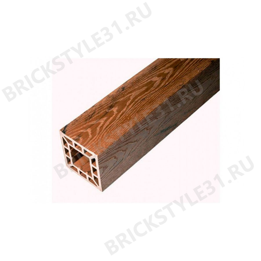Столб композитный из ДПК, NewDeck, 100х100мм, Mix, Тик 3D 