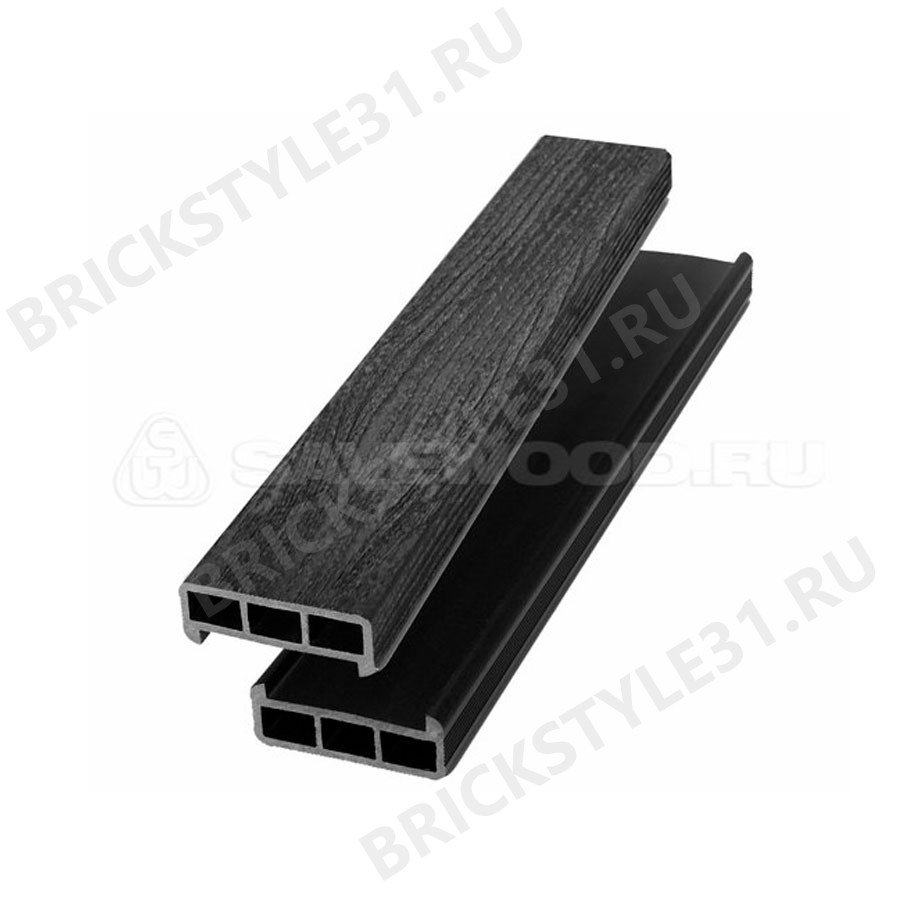 Перила ДПК (T), SAVEWOOD, 86х32мм, Черный, текстура дерева 