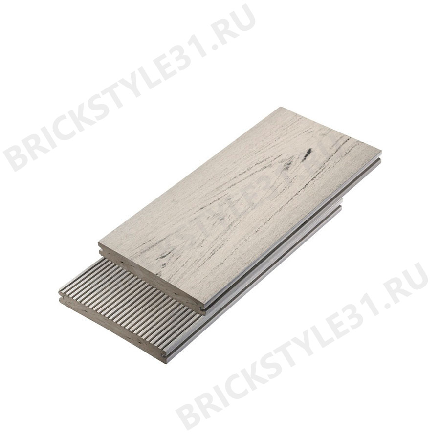 Террасная доска из ДПК, полнотелая, BRUGGAN, Multicolor, Smoke White, 140х19мм 