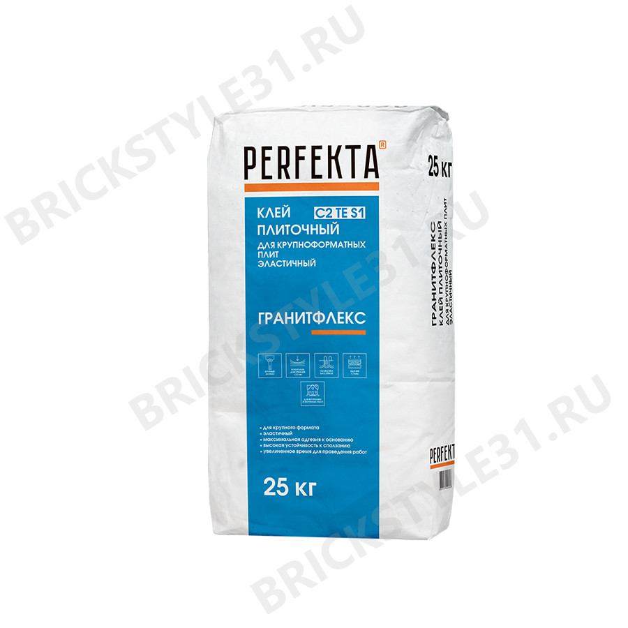 PERFEKTA Клей плиточный для крупноформатных плит эластичный Гранитфлекс С2ТЕ S1, 25 кг 
