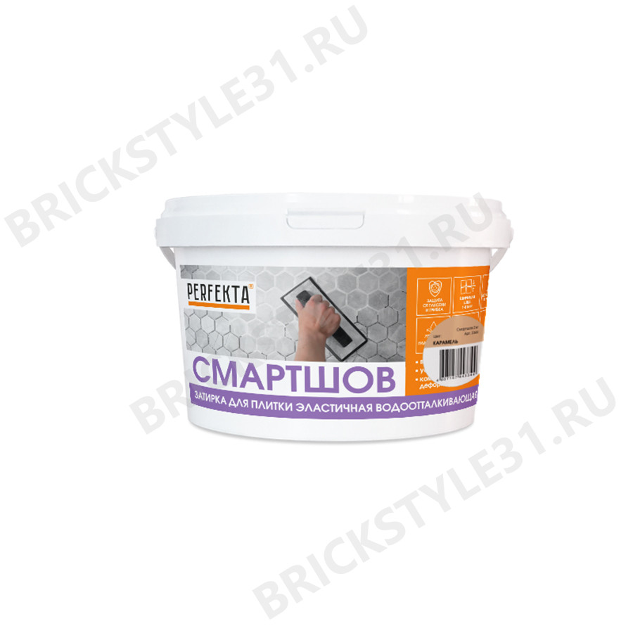 PERFEKTA Затирка для плитки эластичная водоотталкивающая Смартшов карамель, 2 кг 