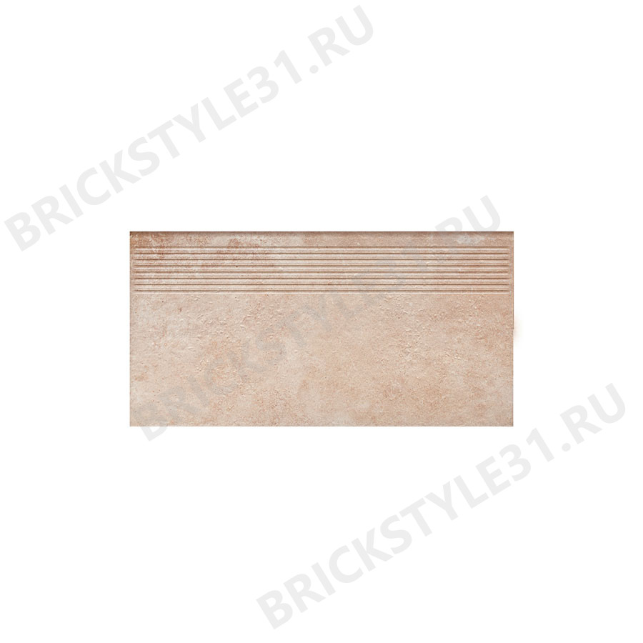 Ступень прямая клинкерная, с насечками, Ceramika Paradyz, SCANDIANO OCHRA long 