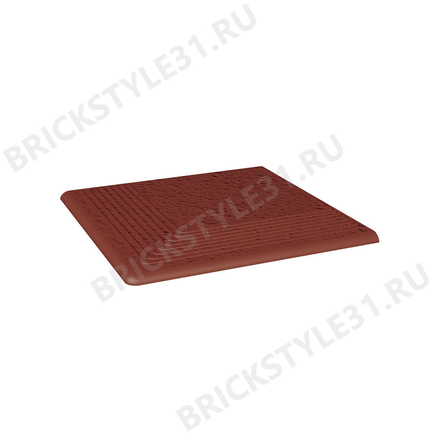 Ступень угловая клинкерная, с насечками, Ceramika Paradyz, NATURAL ROSA DURO 