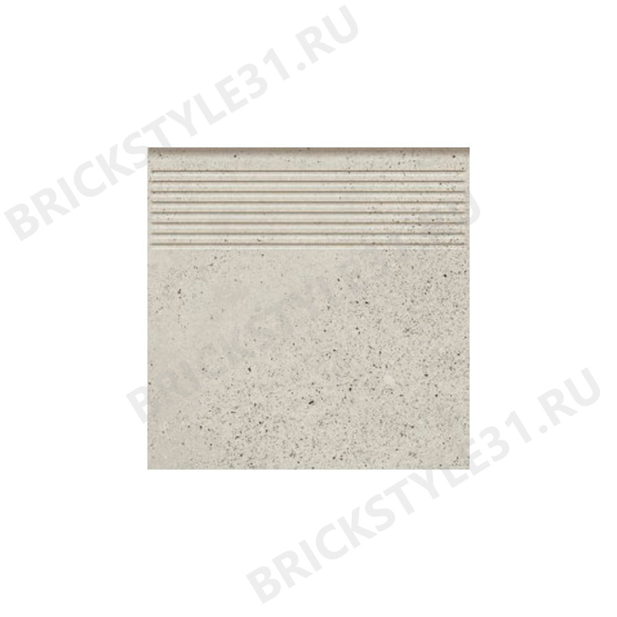 Ступень прямая клинкерная, с насечками, Ceramika Paradyz, STYLO BIANCO 