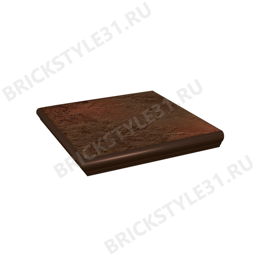 Ступень угловая клинкерная, с насечками, Ceramika Paradyz, SEMIR BROWN 