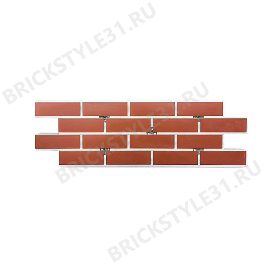 Термопанель фасадная с клинкерной плиткой, Brick Style, Ares, Красный 