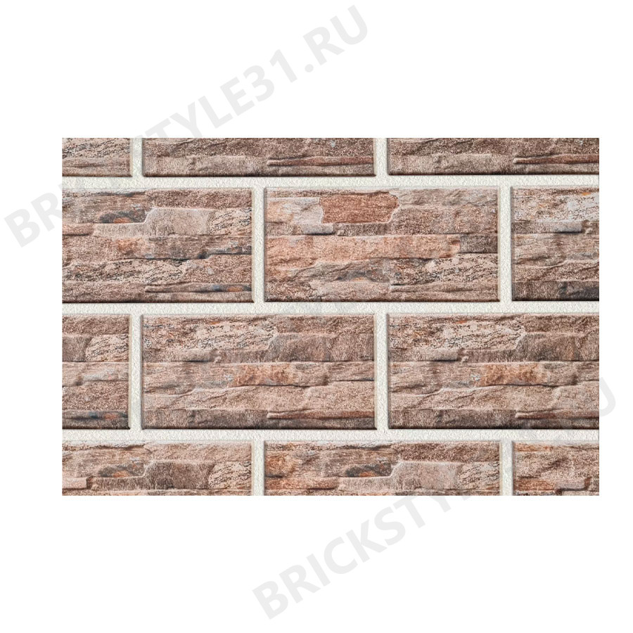 Термопанель цокольная, Brick Style, Vulkan, Mix 