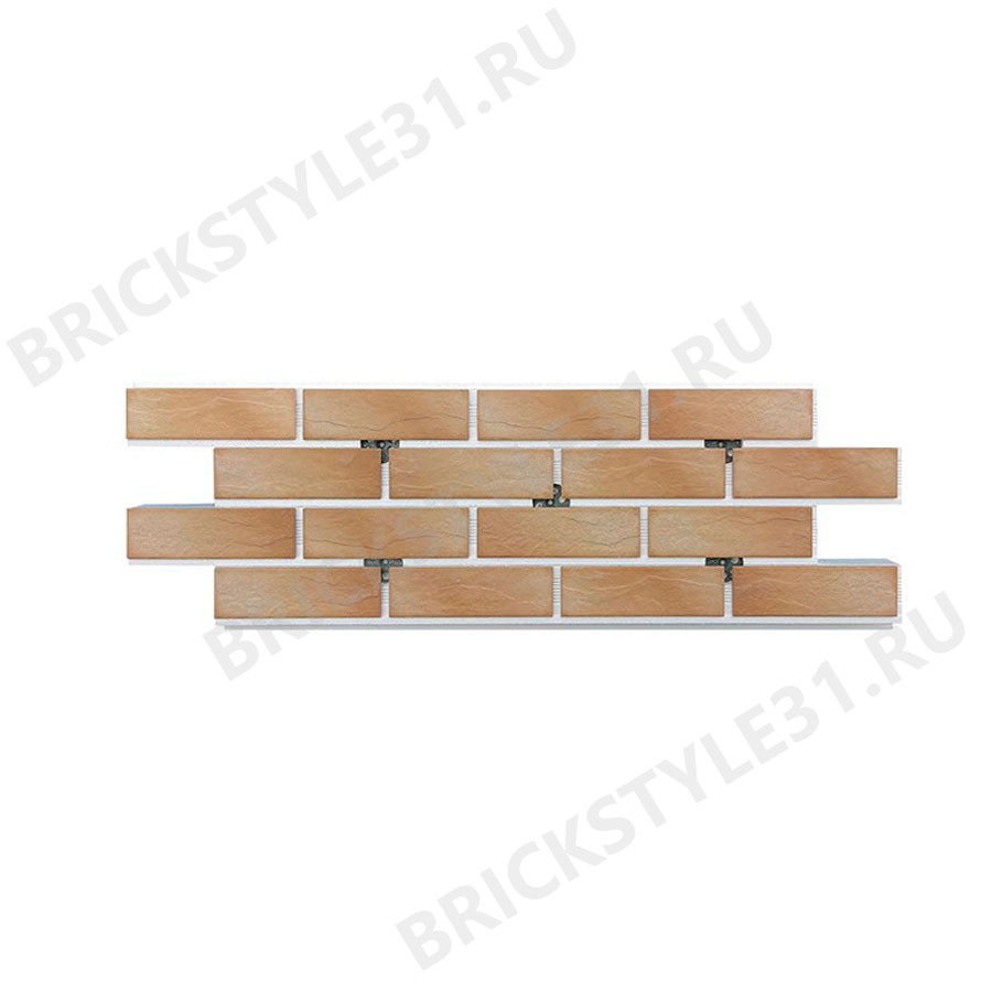 Термопанель фасадная с клинкерной плиткой, Brick Style, Ares, Бежевый 