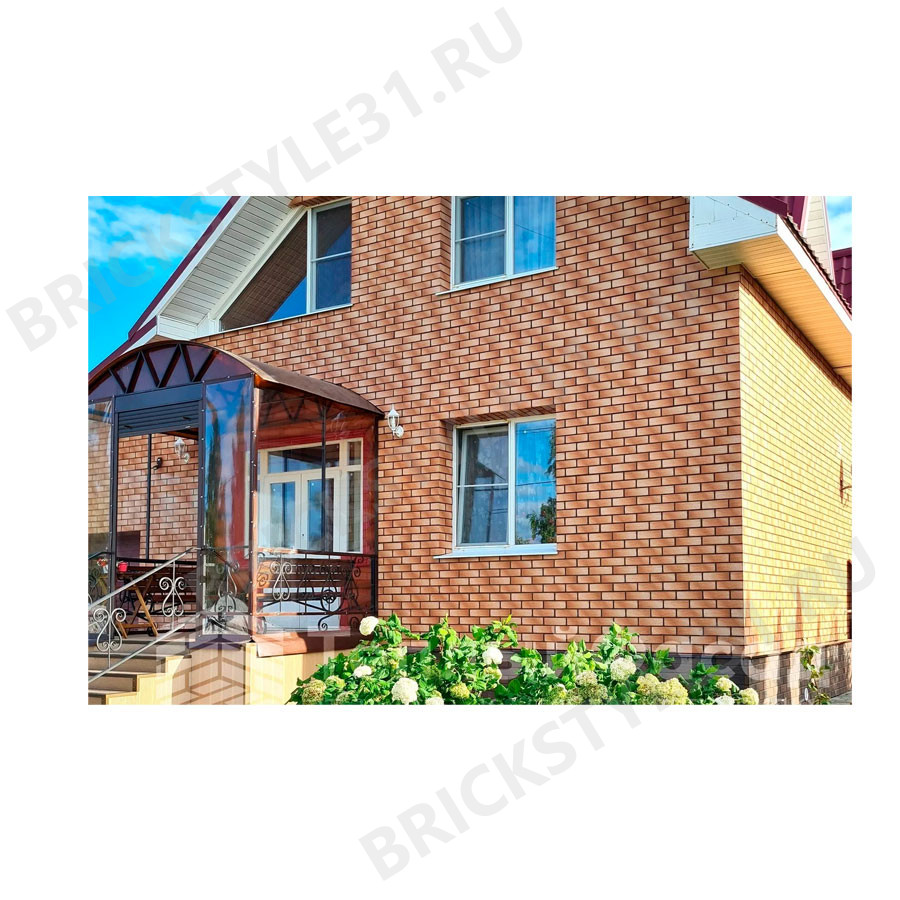 Термопанель фасадная с клинкерной плиткой, Brick Style, Ares, Бежевый 