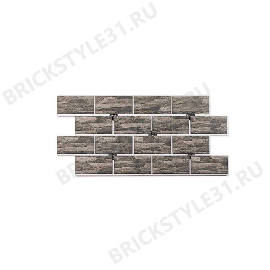 Термопанель цокольная, Brick Style, Vulkan, Графит 