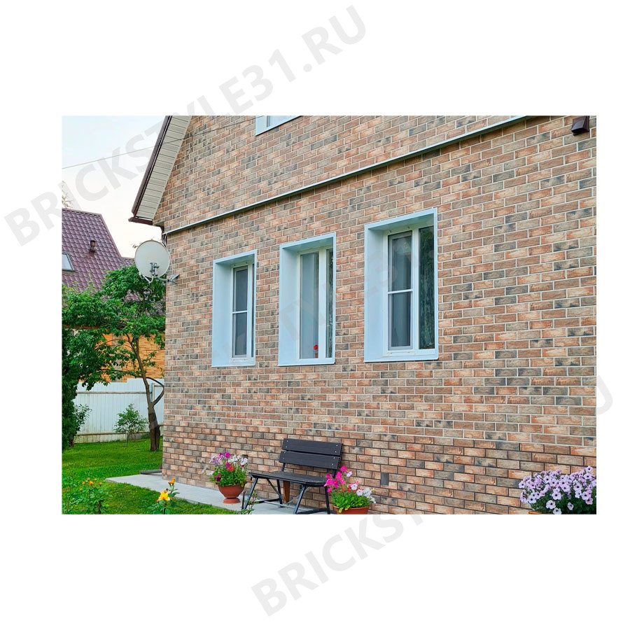 Термопанель фасадная с клинкерной плиткой, Brick Style, Ares, Светло-желтый 