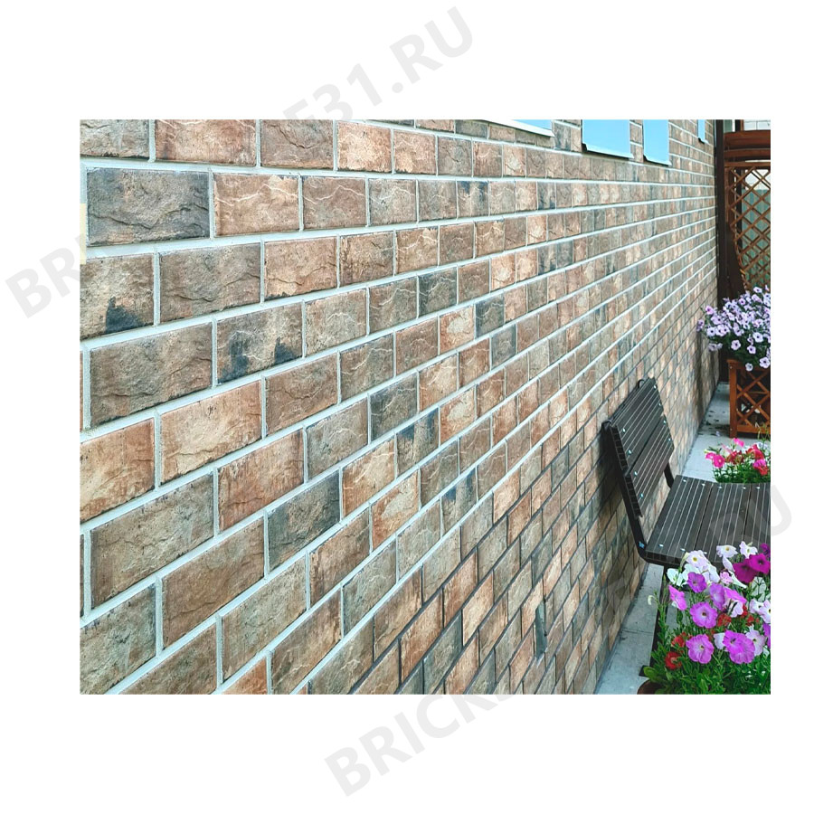Термопанель фасадная с клинкерной плиткой, Brick Style, Ares, Светло-желтый 